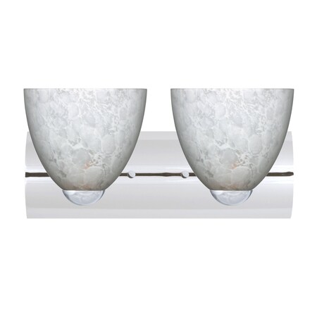 Besa Lighting Sasha Vanity, Carrera, Chrome Finish, 2x60W Incandescent 2WZ-757219-CR